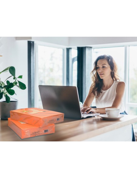 Papel color q-connect din a4 80gr naranja...