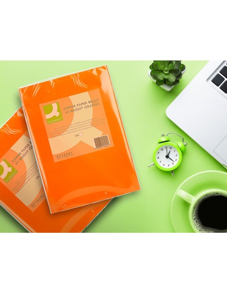 Papel color q-connect din a4 80gr naranja...