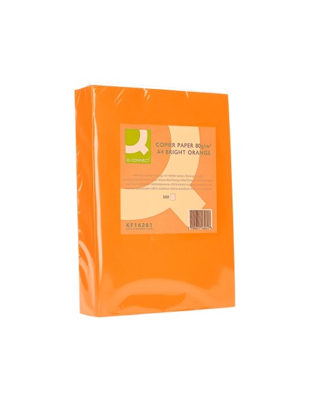 Papel color q-connect din a4 80gr naranja...