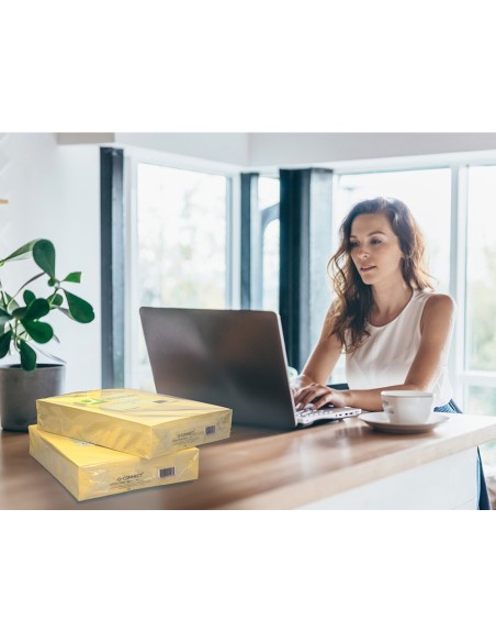 Papel color q-connect din a4 80gr amarillo...