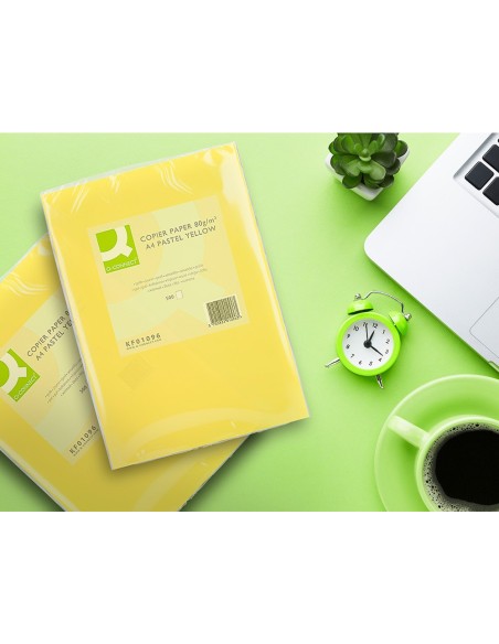 Papel color q-connect din a4 80gr amarillo...