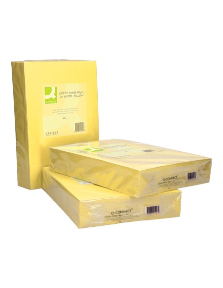 Papel color q-connect din a4 80gr amarillo...