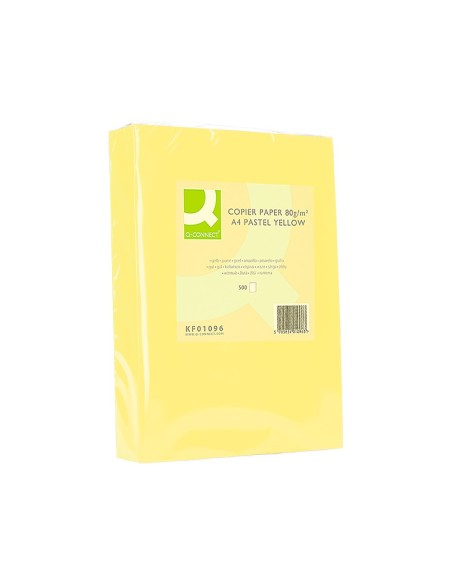 Papel color q-connect din a4 80gr amarillo...