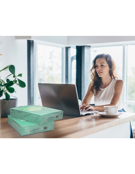 Papel color q-connect din a4 80 gr verde...