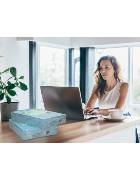 Papel color q-connect din a4 80gr celeste...