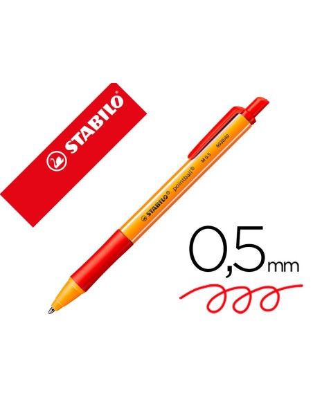 Boligrafo stabilo pointball 0,5 mm rojo
