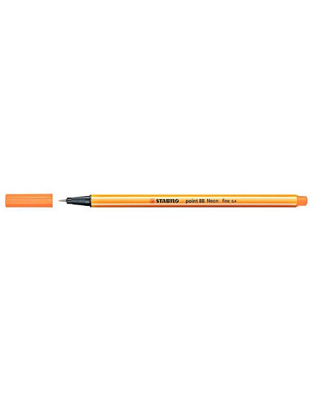 Rotulador stabilo punta de fib ra point 88 naranja neon punta fina 0,4mm