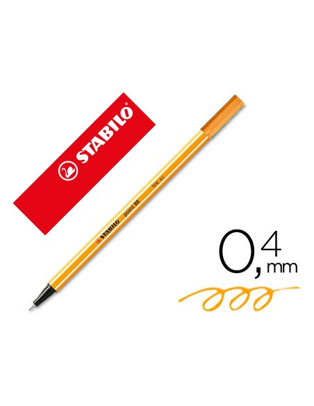 Rotulador stabilo punta de fib ra point 88 naranja neon punta fina 0,4mm