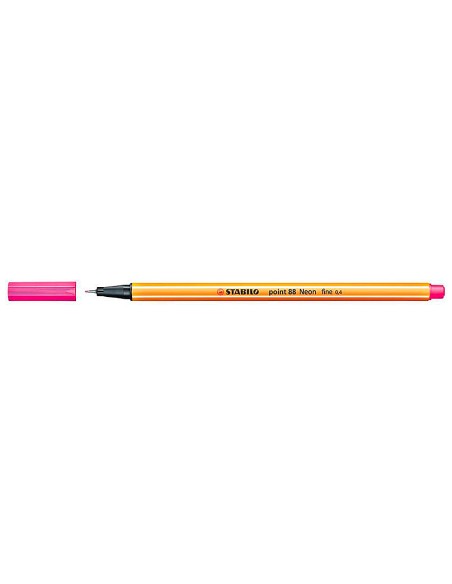 Rotulador stabilo punta de fib ra point 88 rosa neon punta fina 0,4mm