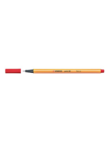 Rotulador stabilo punta de fib ra point 88 rojo neon punta fina 0,4mm
