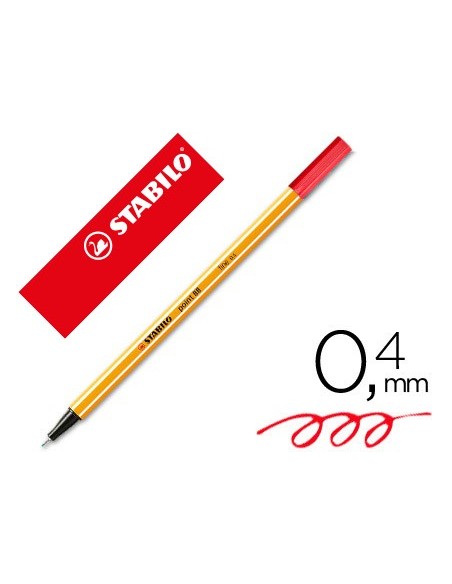 Rotulador stabilo punta de fib ra point 88 rojo...