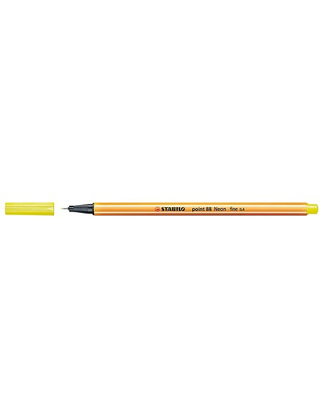 Rotulador stabilo punta de fib ra point 88 amarillo neon punta fina 0,4mm