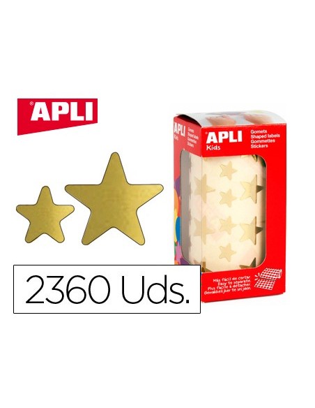 Gomets apli estrella oro rollo de 2360 unidades