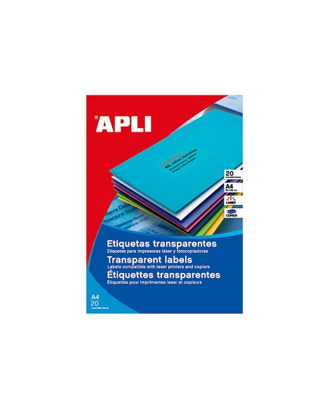Etiqueta adhesiva apli 1224 transparentes...