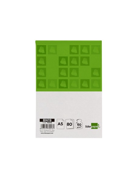 Bloc notas liderpapel cuadro 4 mm a5 80 hojas...