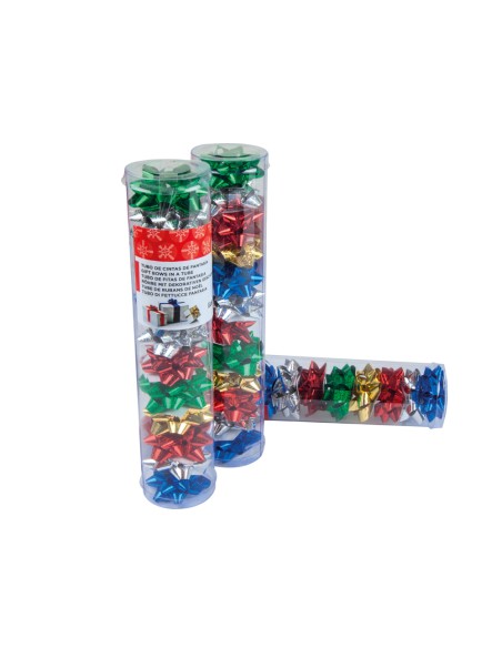 Lazos liderpapel fantasia pequeño metalizados colores surtidos tubo de 12 unidades
