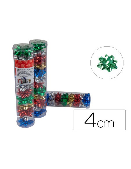 Lazos liderpapel fantasia pequeño metalizados colores surtidos tubo de 12 unidades