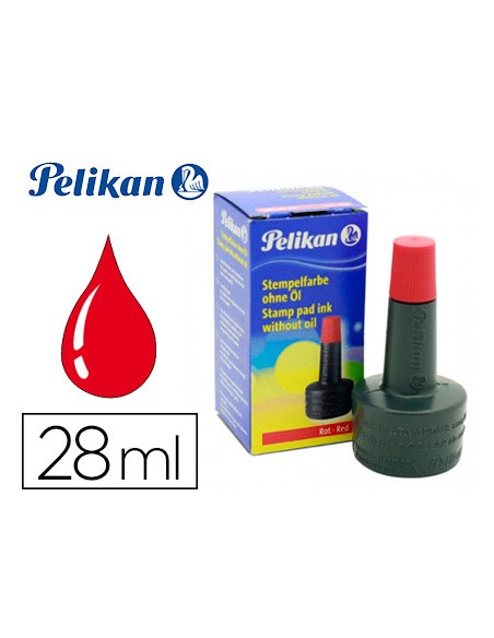 Tinta tampon pelikan rojo bote de 28 ml