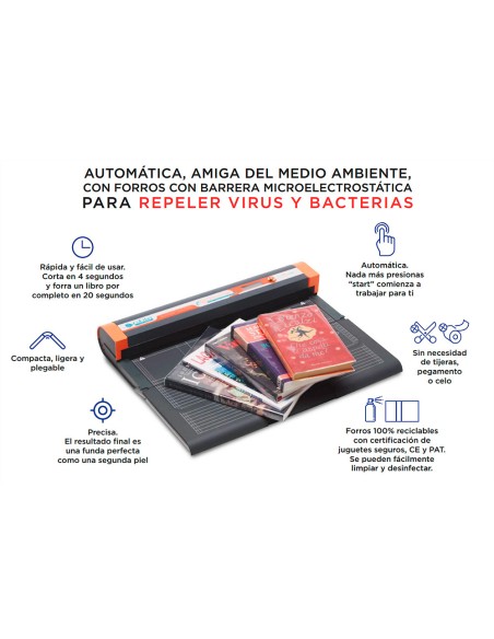 Maquina forradora de libros colibri e-leonardo longintud maxima 500 mm