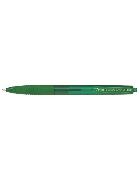 Boligrafo pilot super grip g verde retractil sujecion de caucho tinta base de aceite
