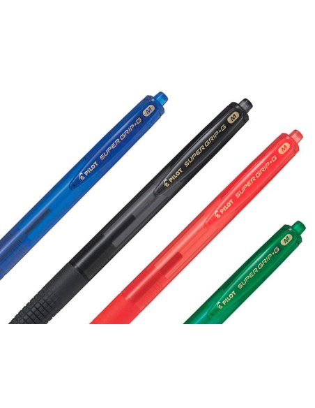 Boligrafo pilot super grip g azul retractil sujecion de caucho tinta base de aceite