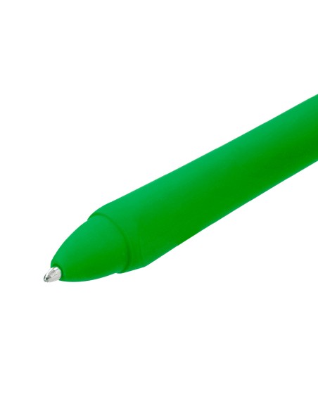 Boligrafo liderpapel gummy touch retractil 1,0 mm tinta verde
