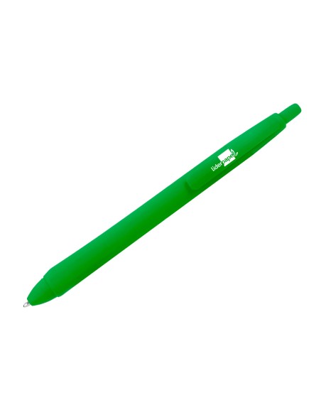 Boligrafo liderpapel gummy touch retractil 1,0 mm tinta verde