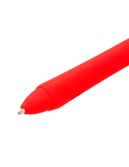 Boligrafo liderpapel gummy touch retractil 1,0 mm tinta roja