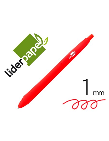 Boligrafo liderpapel gummy touch retractil 1,0...