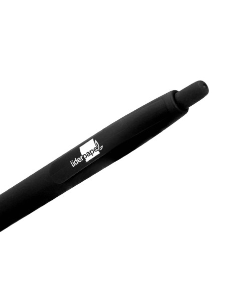 Boligrafo liderpapel gummy touch retractil 1,0 mm tinta negra