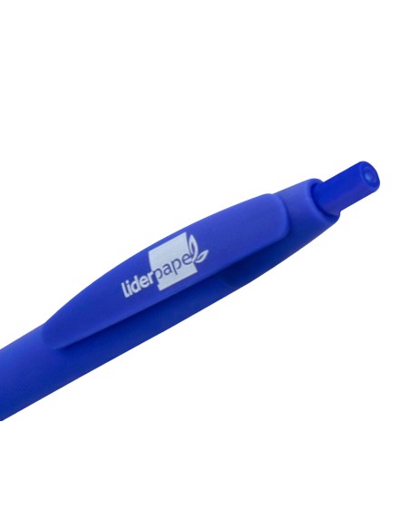 Boligrafo liderpapel soft touch retractil 1,0 mm tinta azul