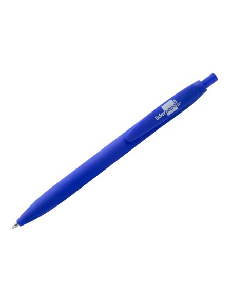 Boligrafo liderpapel soft touch retractil 1,0 mm tinta azul