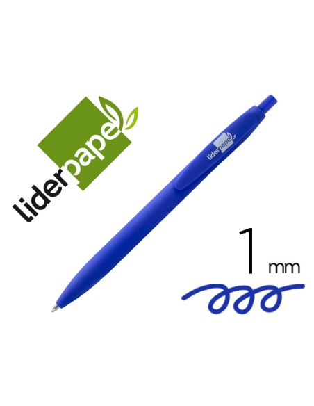 Boligrafo liderpapel soft touch retractil 1,0 mm tinta azul