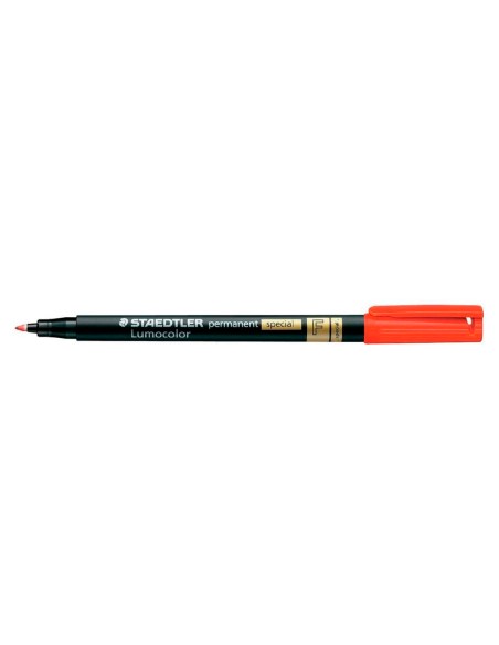 Rotulador lumocolor staedtler retroproyeccion punta de fibra permanente 319-2 rojo punta fina redonda 0.6 mm