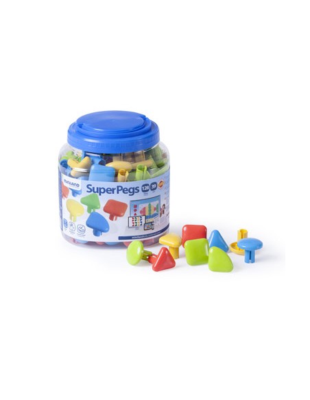 Juego miniland super pegs 128 piezas