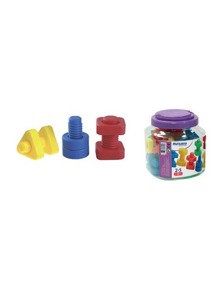 Juego miniland tornillos y tuercas plastico 48...