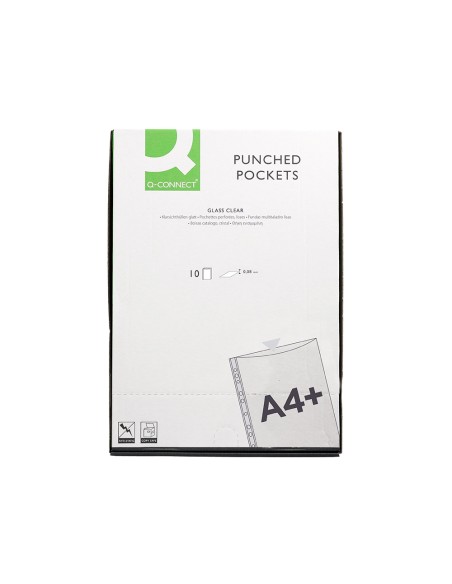 Funda multitaladro q-connect folio 80 mc cristal bolsa de 10 unidades