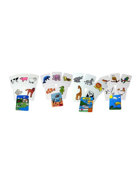 Juego tarjetas henbea animales plastico flexible 12x8.5 cm set 24 unidades