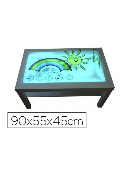 Mesa con luz henbea madera de haya superficie...