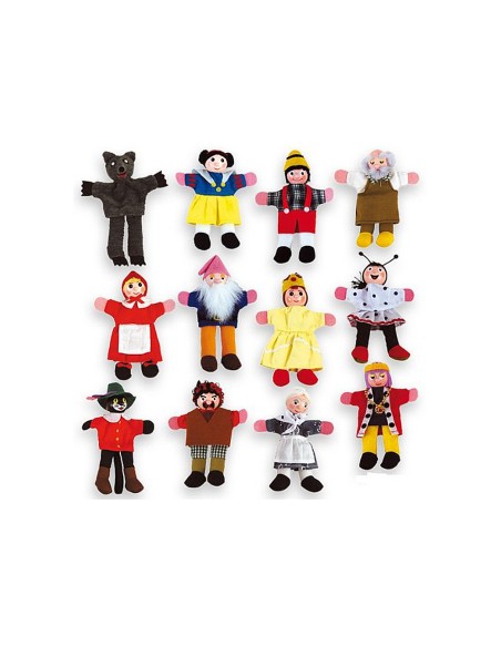 Juego andreutoys marioneta de dedos personajes cuentos infantiles surtidos 30cm caja de 12 unidades