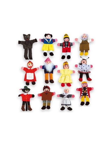 Juego andreutoys marioneta de dedos personajes cuentos infantiles surtidos 30cm caja de 12 unidades