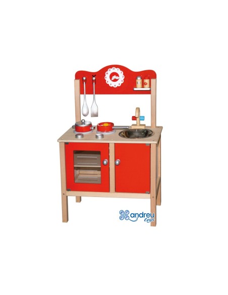 Juego andreutoys cocina madera con complementos...