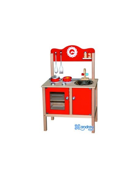 Juego andreutoys cocina madera con complementos...