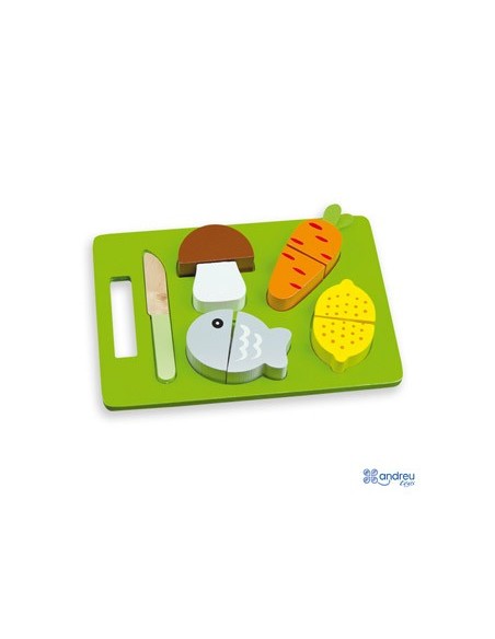 Juego andreutoys bandeja alimentos para cortar...