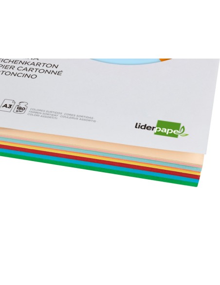 Cartulina liderpapel a3 180g/m2 10 colores...