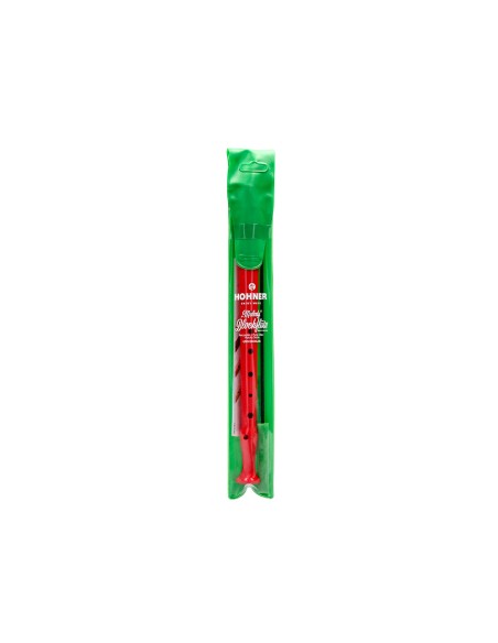 Flauta hohner 9508 color roja funda verde y transparente