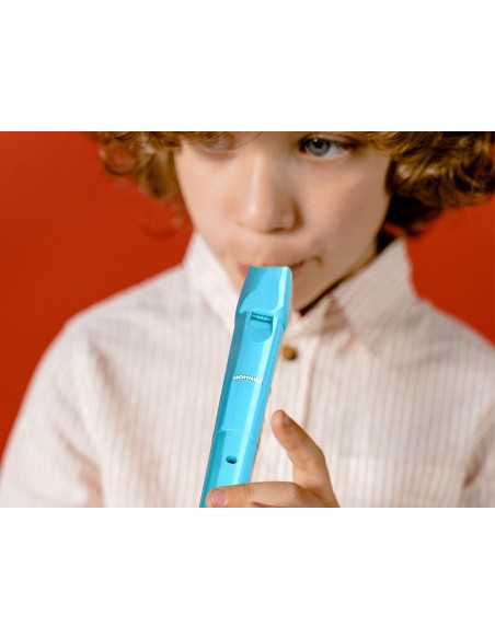 Flauta hohner 9508 color celeste funda verde y transparente