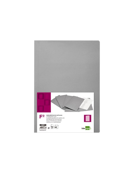 Subcarpeta liderpapel folio gris 180g/m2
