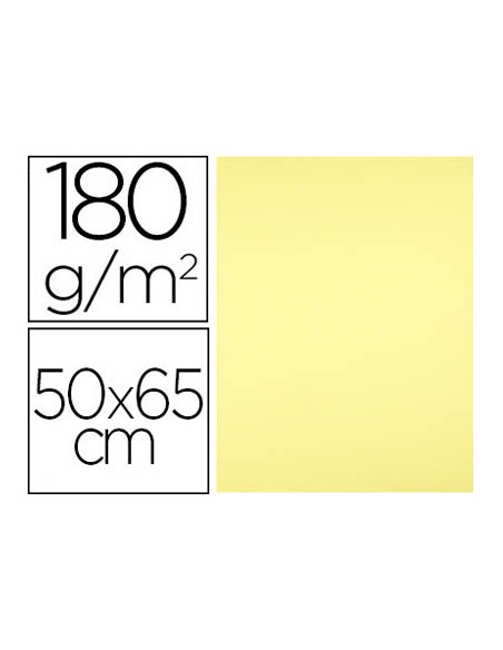 Cartulina liderpapel 50x65 cm 180 gr amarillo medio paquete de 25 hojas
