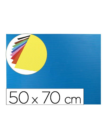 Goma eva ondulada liderpapel 50x70cm 2,2mm de espesor azul claro
